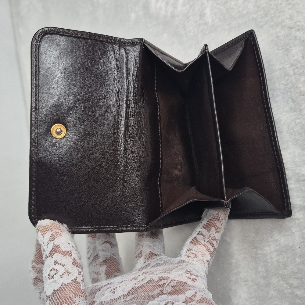 Gucci Dark Brown Bi-Fold Bamboo Leather Wallet - Picture 6 of 17